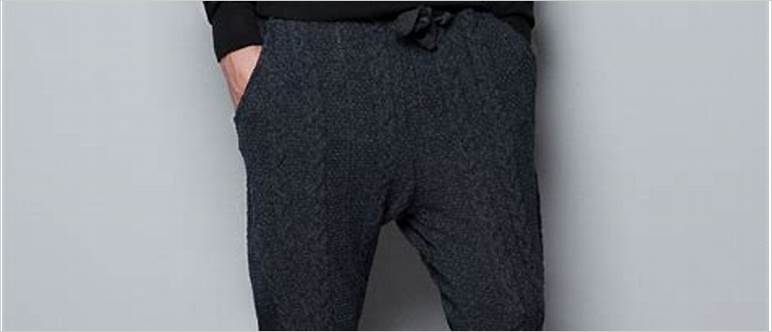 Cable knit pants men
